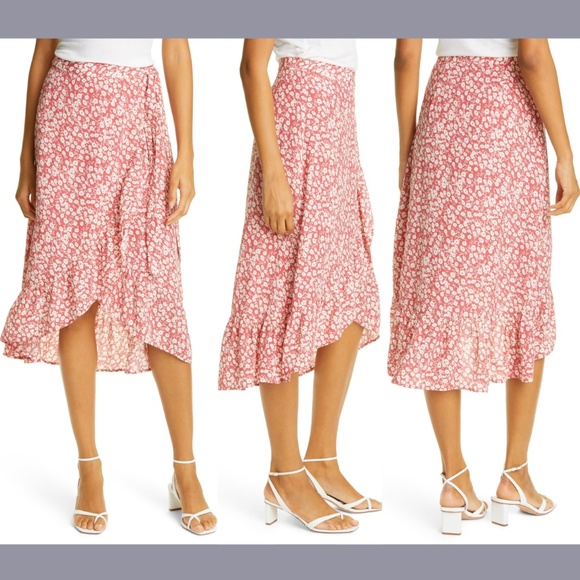 NWT Rails [ XS ] Scarlet Floral Neptune Ruffle Floral‎ Wrap Skirt - Picture 1 of 12